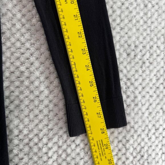 Garnet Hill Sweater Womens M Black Silk Long Cardigan Button Front Thin Stretchy - Picture 9 of 12